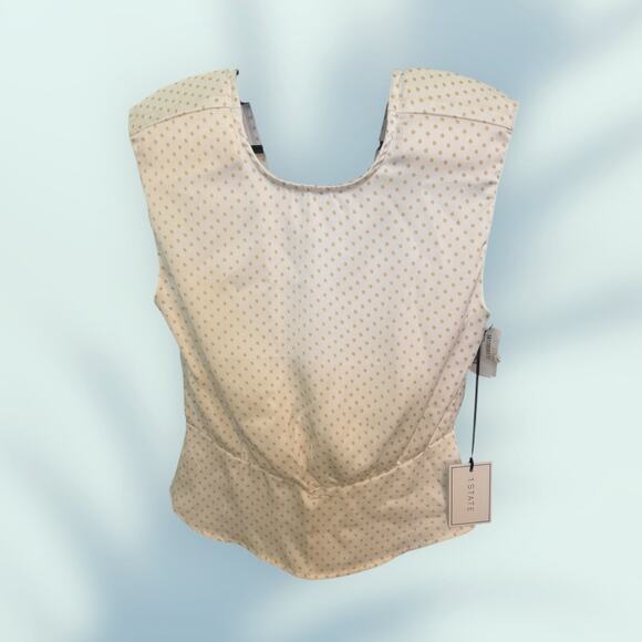 NWT I. State White & Yellow Pokadots Color Cabo Backless Sleeveless  S - Picture 1 of 10